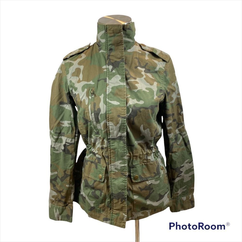 Love Tree Camo Military Style Cinched Waist Full Zipper Jacket Size Medium